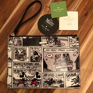 Kate Spade Minnie Mickey Retro Comic Wristlet NWT